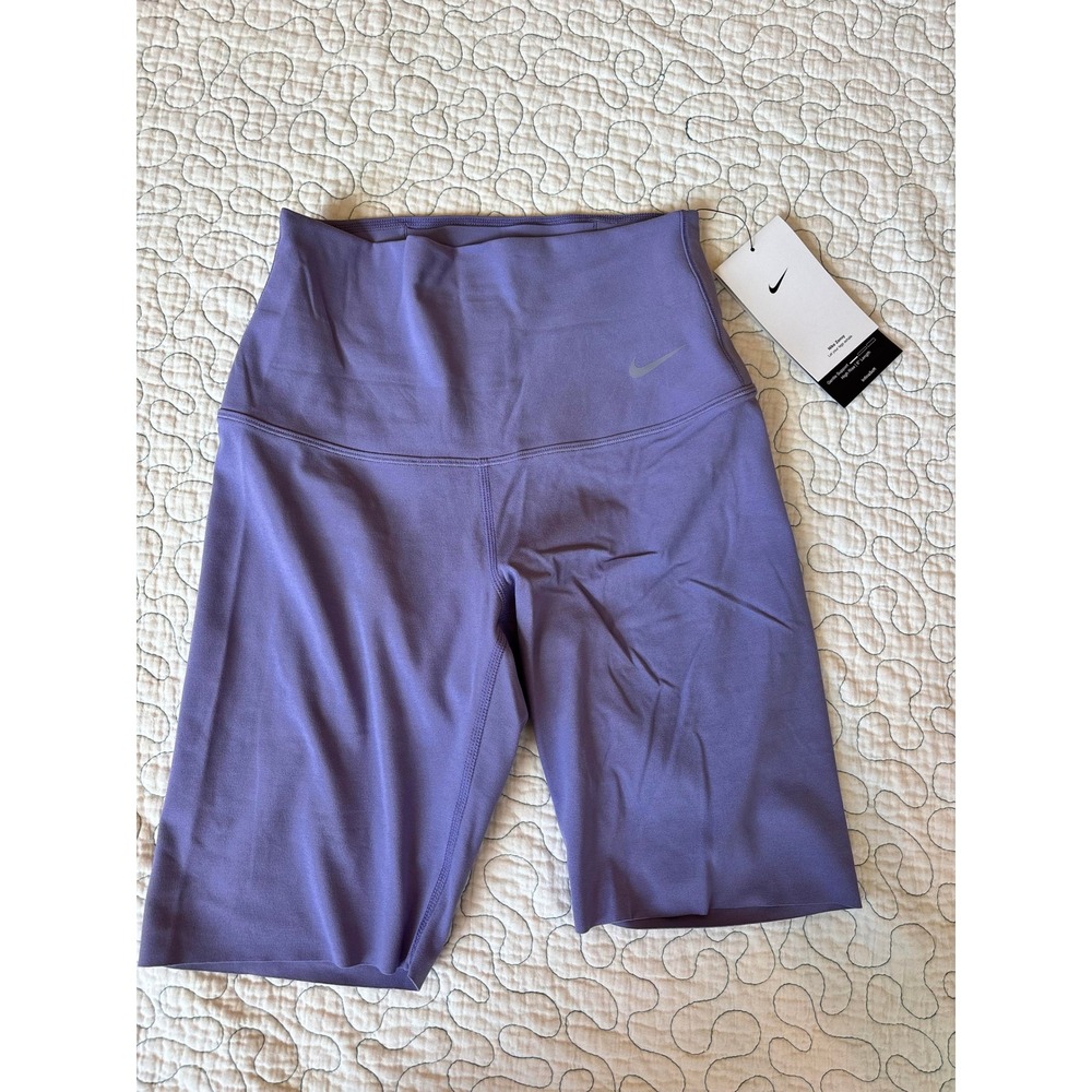 Nike Zenvy Gentle Support High Rise‎ 8 Biker Shorts Purple Womens XS